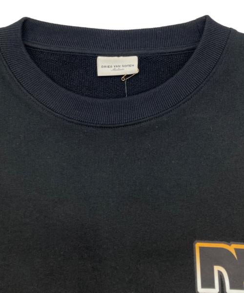 DRIES VAN NOTEN（ドリスヴァンノッテン）DRIES VAN NOTEN (ドリスヴァンノッテン) ブラックアップリケスウェットシャツ ブラック サイズ:Mの古着・服飾アイテム
