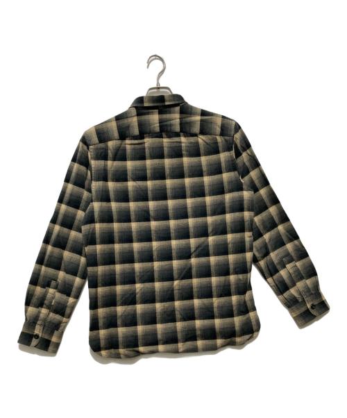 RRL（ダブルアールエル）RRL (ダブルアールエル) オンブレチェックネルシャツ ベージュ×ブラック サイズ:Mの古着・服飾アイテム