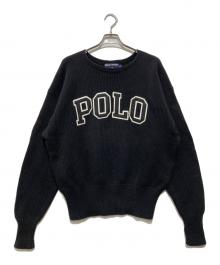 POLO SPORT（ポロスポーツ）の古着「BOAT NECK KNIT / ボートネックニット」｜ブラック