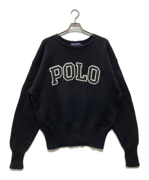 POLO SPORT（ポロスポーツ）POLO SPORT (ポロスポーツ) BOAT NECK KNIT / ボートネックニット ブラック サイズ:XLの古着・服飾アイテム