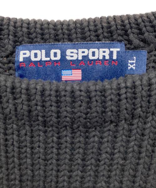 POLO SPORT（ポロスポーツ）POLO SPORT (ポロスポーツ) BOAT NECK KNIT / ボートネックニット ブラック サイズ:XLの古着・服飾アイテム