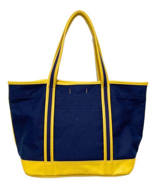 PORTER GIRL（ポーターガール）PORTER GIRL (ポーターガール) ボーイフレンドトートバッグ ネイビー×イエローの古着・服飾アイテム