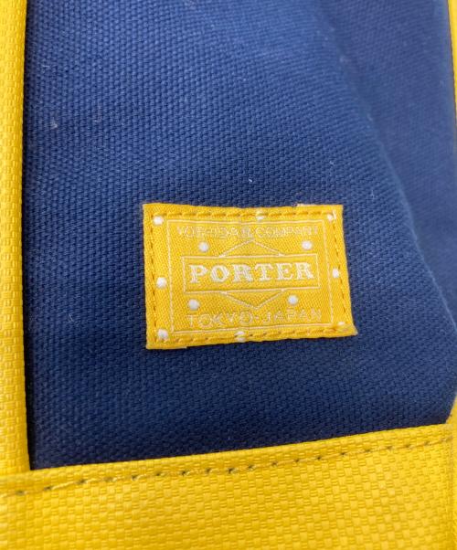 PORTER GIRL（ポーターガール）PORTER GIRL (ポーターガール) ボーイフレンドトートバッグ ネイビー×イエローの古着・服飾アイテム