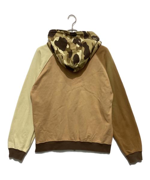 A BATHING APE（ア ベイシング エイプ）A BATHING APE (ア ベイシング エイプ) フルジップアップパーカー ベージュ×ブラウン サイズ:Ｍの古着・服飾アイテム