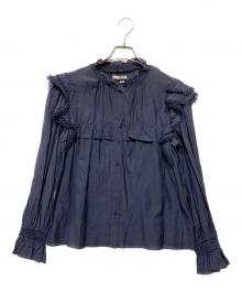 ISABEL MARANT ETOILE（イザベルマランエトワール）の古着「フリルL/Sブラウス」｜ネイビー