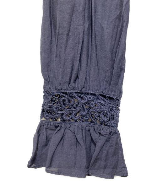 ISABEL MARANT ETOILE（イザベルマランエトワール）ISABEL MARANT ETOILE (イザベルマランエトワール) フリルL/Sブラウス ネイビー サイズ:Ｓの古着・服飾アイテム