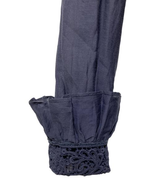 ISABEL MARANT ETOILE（イザベルマランエトワール）ISABEL MARANT ETOILE (イザベルマランエトワール) フリルL/Sブラウス ネイビー サイズ:Ｓの古着・服飾アイテム