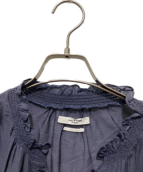 ISABEL MARANT ETOILE（イザベルマランエトワール）ISABEL MARANT ETOILE (イザベルマランエトワール) フリルL/Sブラウス ネイビー サイズ:Ｓの古着・服飾アイテム