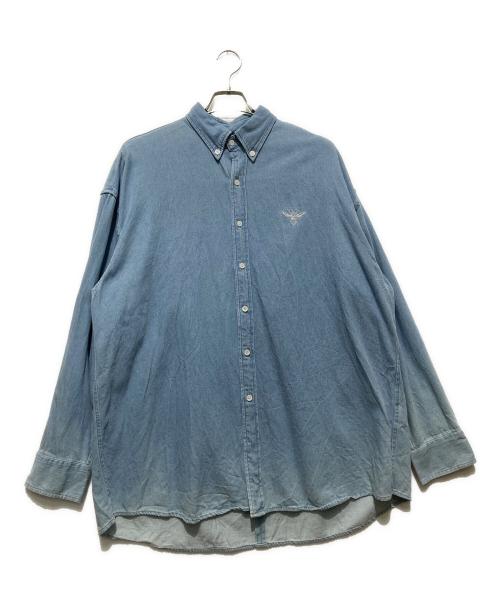 FAT（エフエーティー）FAT (エフエーティー) 蜂刺繍 ボタンダウン デニムシャツ ブルー サイズ:FATの古着・服飾アイテム