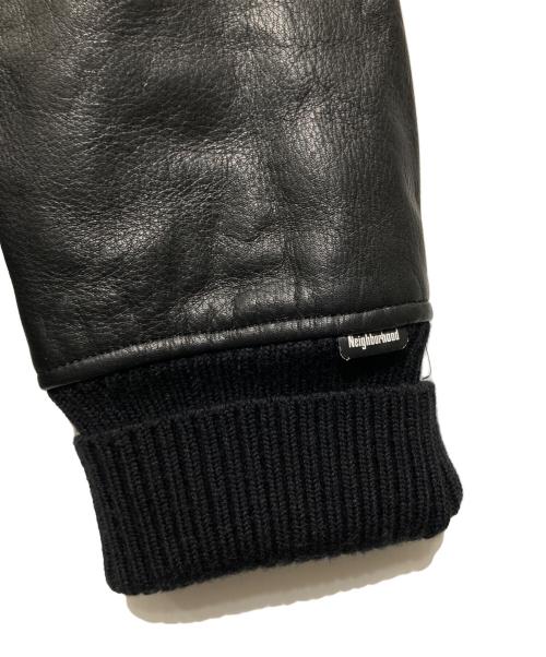 NEIGHBORHOOD（ネイバーフッド）NEIGHBORHOOD (ネイバーフッド) レザースリーブライダースジャケット ブラック サイズ:Mの古着・服飾アイテム