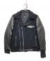 NEIGHBORHOOD（ネイバーフッド）の古着「レザースリーブライダースジャケット」｜ブラック