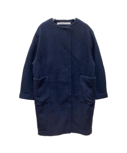 COGTHEBIGSMOKE（コグザビッグスモーク）COGTHEBIGSMOKE (コグザビッグスモーク) EMILY ROUND NECK COAT エミリーラウンドネックコート ネイビー サイズ:Sの古着・服飾アイテム