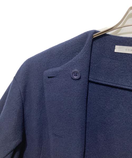 COGTHEBIGSMOKE（コグザビッグスモーク）COGTHEBIGSMOKE (コグザビッグスモーク) EMILY ROUND NECK COAT エミリーラウンドネックコート ネイビー サイズ:Sの古着・服飾アイテム