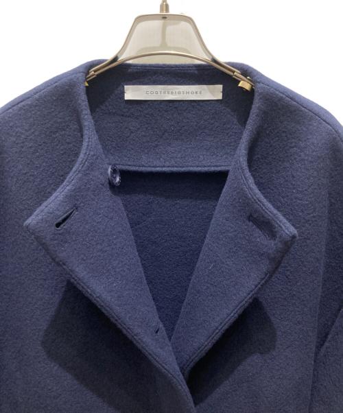 COGTHEBIGSMOKE（コグザビッグスモーク）COGTHEBIGSMOKE (コグザビッグスモーク) EMILY ROUND NECK COAT エミリーラウンドネックコート ネイビー サイズ:Sの古着・服飾アイテム