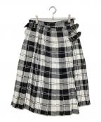 O'NEIL OF DUBLINオニールオブダブリン）の古着「リネンラップスカート」｜ホワイト×ブラック