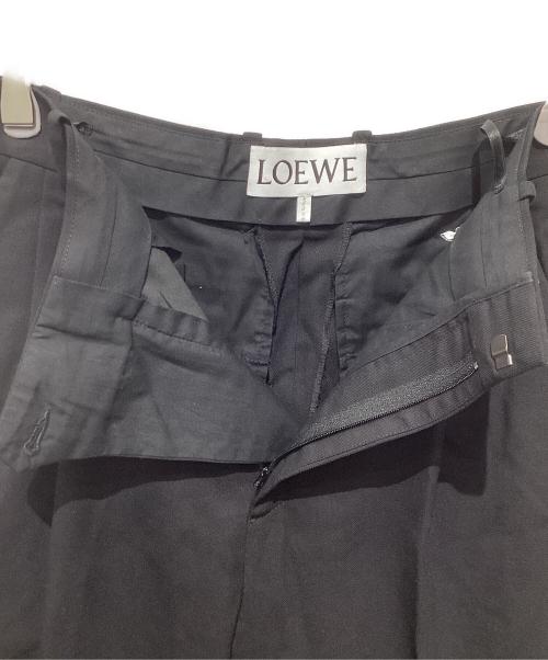 LOEWE（ロエベ）LOEWE (ロエベ) ワイドスラックス ブラック サイズ:42の古着・服飾アイテム