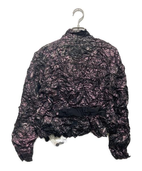 ISSEY MIYAKE（イッセイミヤケ）ISSEY MIYAKE (イッセイミヤケ) シワ加工ジャケット ピンク×ブラック サイズ:2の古着・服飾アイテム