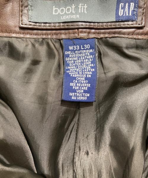 GAP（ギャップ）GAP (ギャップ) レザーパンツ ブラウン サイズ:W33　L30の古着・服飾アイテム