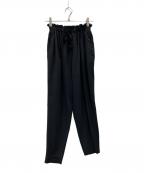 ENFOLDエンフォルド）の古着「PEライトジョーゼット フロントギャザーゴムTROUSERS」｜ブラック