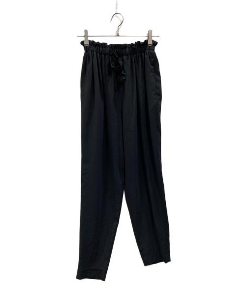 ENFOLD（エンフォルド）ENFOLD (エンフォルド) PEライトジョーゼット フロントギャザーゴムTROUSERS ブラック サイズ:36の古着・服飾アイテム