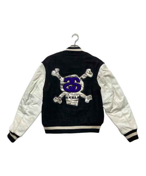 stussy（ステューシー）stussy (ステューシー) 25th Anniversary Varsity Jacket スタジャン ブラック×ホワイト サイズ:Lの古着・服飾アイテム