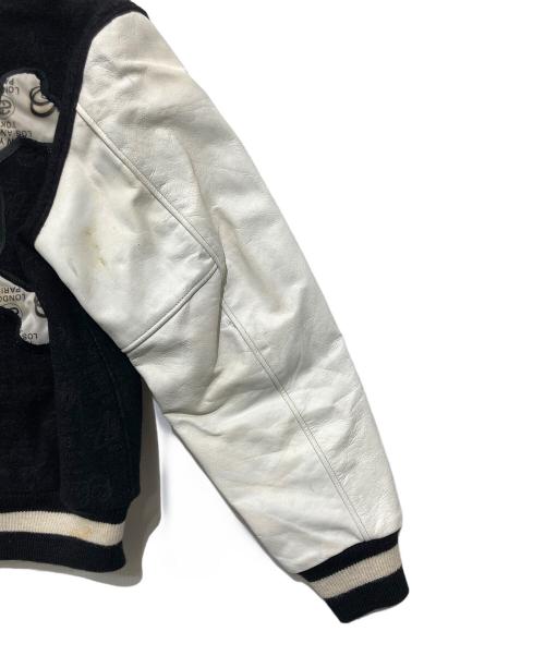 stussy（ステューシー）stussy (ステューシー) 25th Anniversary Varsity Jacket スタジャン ブラック×ホワイト サイズ:Lの古着・服飾アイテム