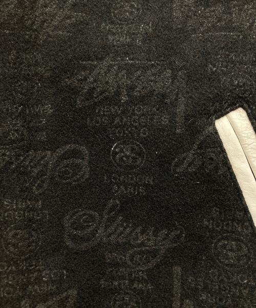stussy（ステューシー）stussy (ステューシー) 25th Anniversary Varsity Jacket スタジャン ブラック×ホワイト サイズ:Lの古着・服飾アイテム