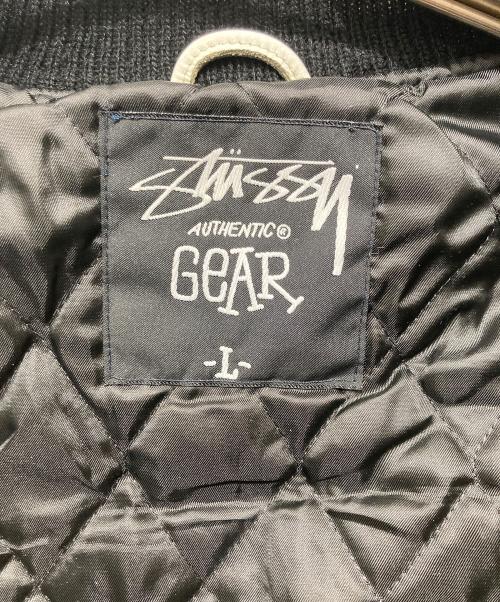 stussy（ステューシー）stussy (ステューシー) 25th Anniversary Varsity Jacket スタジャン ブラック×ホワイト サイズ:Lの古着・服飾アイテム