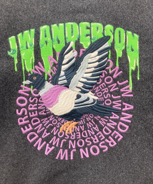 J.W.ANDERSON（ジェイダブリューアンダーソン）J.W.ANDERSON (ジェイダブリューアンダーソン) 22AW Embroidered Varsity Jacket 刺繍ウールスタジャン グレー サイズ:38の古着・服飾アイテム