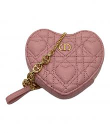 Christian Dior（クリスチャン ディオール）の古着「チェーン ハート ポーチ」｜ピンク