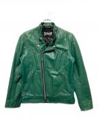 Schottショット）の古着「レザーライダースジャケット」｜グリーン