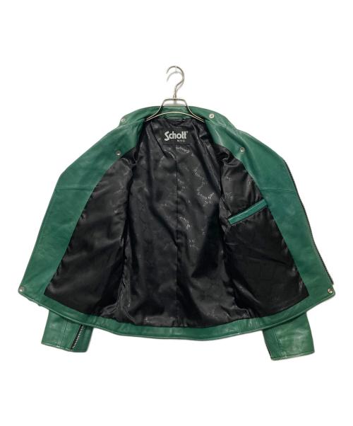 Schott（ショット）Schott (ショット) レザーライダースジャケット グリーン サイズ:Sの古着・服飾アイテム