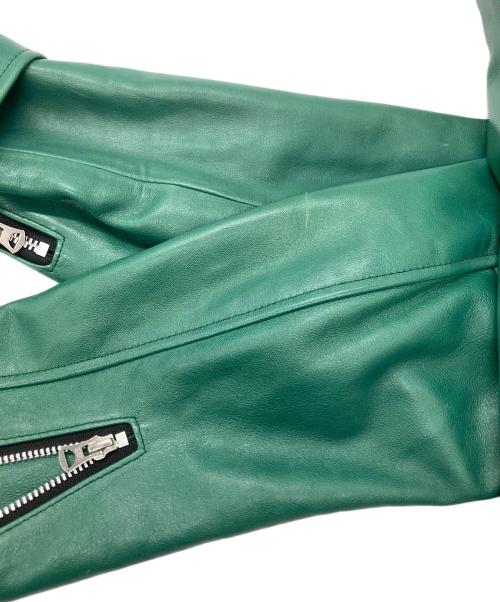 Schott（ショット）Schott (ショット) レザーライダースジャケット グリーン サイズ:Sの古着・服飾アイテム