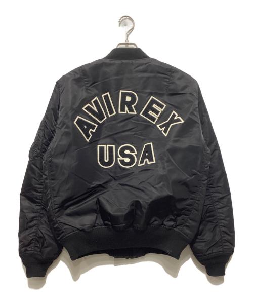 AVIREX（アヴィレックス）AVIREX (アヴィレックス) COMMERCIAL LOGO MA-1 ブラック サイズ:Lの古着・服飾アイテム