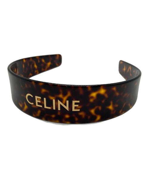 CELINE（セリーヌ）CELINE (セリーヌ) アセテートロゴカチューシャ ブラウン サイズ:実寸サイズをご参照ください。の古着・服飾アイテム