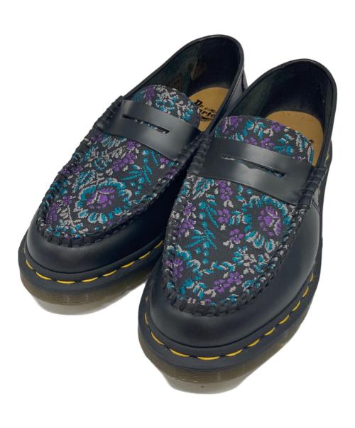Dr.Martens（ドクターマーチン）Dr.Martens (ドクターマーチン) 花柄ローファー ブラック サイズ:UK6の古着・服飾アイテム