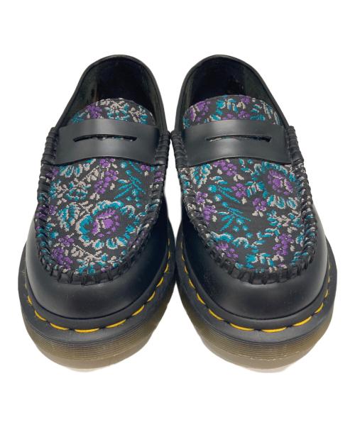 Dr.Martens（ドクターマーチン）Dr.Martens (ドクターマーチン) 花柄ローファー ブラック サイズ:UK6の古着・服飾アイテム