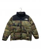 THE NORTH FACEザ ノース フェイス）の古着「NOVELTY NUPTSE JACKET　ヌプシジャケット　カモ柄ダウンジャケット」｜カーキ×ブラック