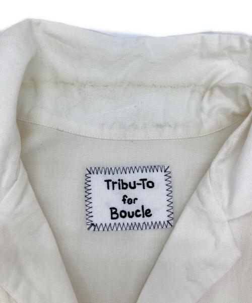 Tribu-To（トリビュート）Tribu-To (トリビュート) EDIFICE (エディフィス) Tribu-To for LA BOUCLE 別注 アニマルズシャツ ホワイト サイズ:Mの古着・服飾アイテム