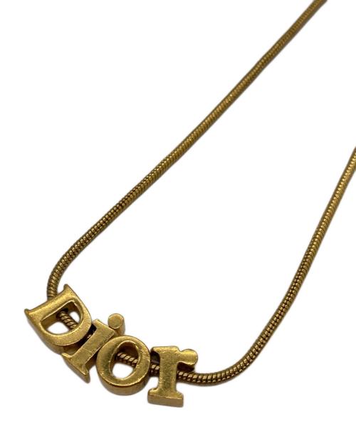 Christian Dior（クリスチャン ディオール）Christian Dior (クリスチャン ディオール) ロゴモチーフネックレス ゴールドの古着・服飾アイテム