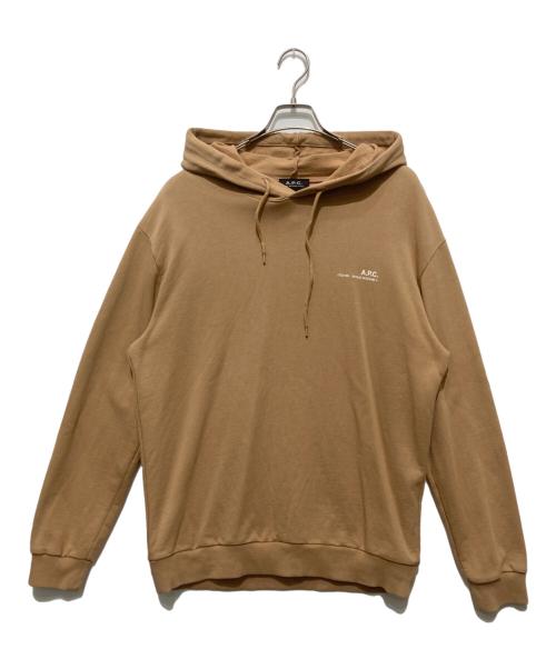 A.P.C.（アーペーセー）A.P.C. (アーペーセー) ロゴプルオーバーパーカー ベージュ サイズ:Lの古着・服飾アイテム