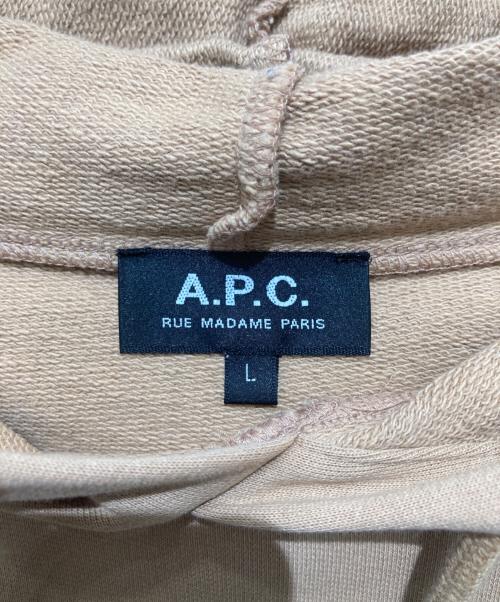 A.P.C.（アーペーセー）A.P.C. (アーペーセー) ロゴプルオーバーパーカー ベージュ サイズ:Lの古着・服飾アイテム