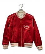 CELINEセリーヌ）の古着「SATIN VERSITY TEDDY JACKET」｜レッド
