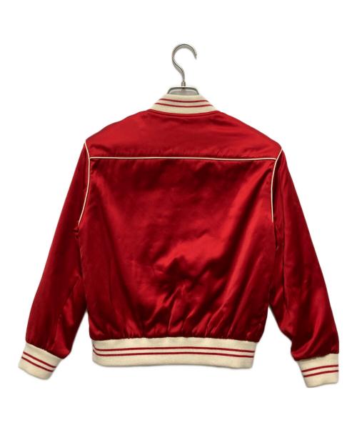 CELINE（セリーヌ）CELINE (セリーヌ) SATIN VERSITY TEDDY JACKET/ サテンバ―シティテディジャケット レッド サイズ:36の古着・服飾アイテム