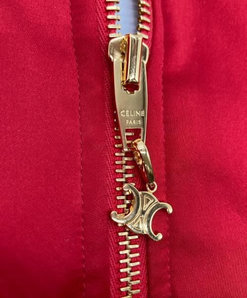 CELINE（セリーヌ）CELINE (セリーヌ) SATIN VERSITY TEDDY JACKET/ サテンバ―シティテディジャケット レッド サイズ:36の古着・服飾アイテム