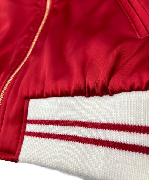 CELINE（セリーヌ）CELINE (セリーヌ) SATIN VERSITY TEDDY JACKET/ サテンバ―シティテディジャケット レッド サイズ:36の古着・服飾アイテム