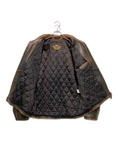 HARLEY-DAVIDSON（ハーレーダビッドソン）HARLEY-DAVIDSON (ハーレーダビッドソン) レザージャケット ブラウン サイズ:Mの古着・服飾アイテム