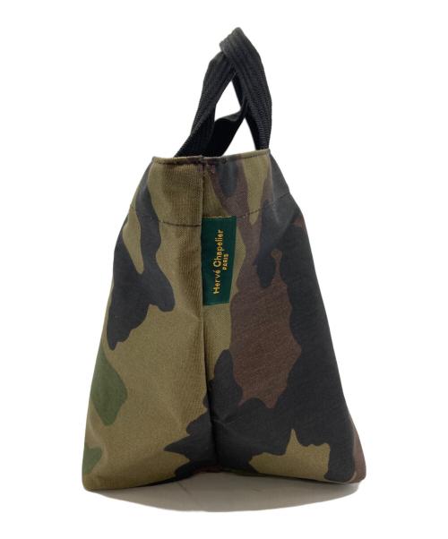 Herve Chapelier（エルベシャプリエ）Herve Chapelier (エルベシャプリエ) ナイロン舟型トートM迷彩 カーキの古着・服飾アイテム