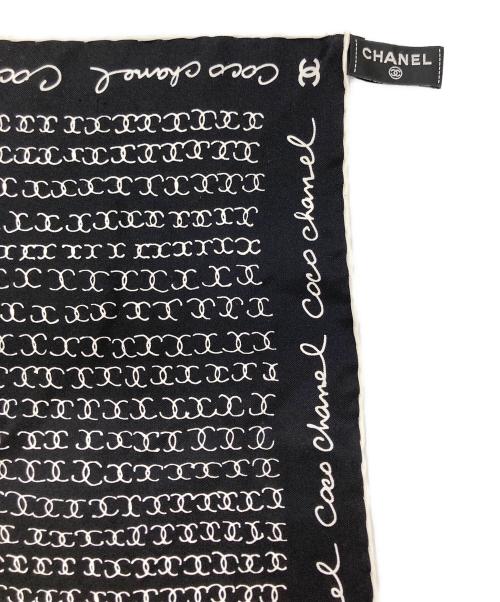 CHANEL（シャネル）CHANEL (シャネル) ココマークロゴシルクスカーフ ブラック サイズ:実寸サイズをご参照ください。の古着・服飾アイテム
