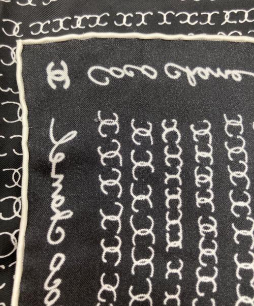 CHANEL（シャネル）CHANEL (シャネル) ココマークロゴシルクスカーフ ブラック サイズ:実寸サイズをご参照ください。の古着・服飾アイテム